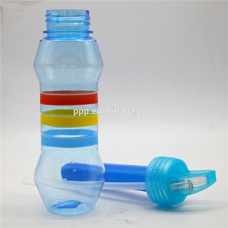 BPA free 700ml single wall plastic water bottle with straw