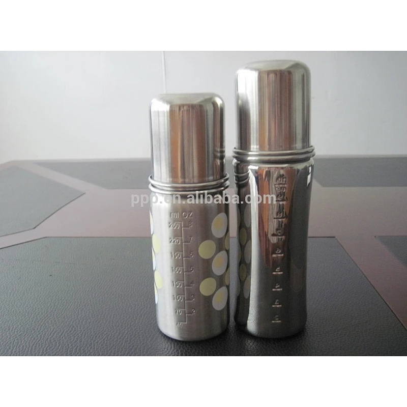 10oz wholesale Leak-proof eco-friendly FDA LFGB stainless steel children flask baby feeding bottle