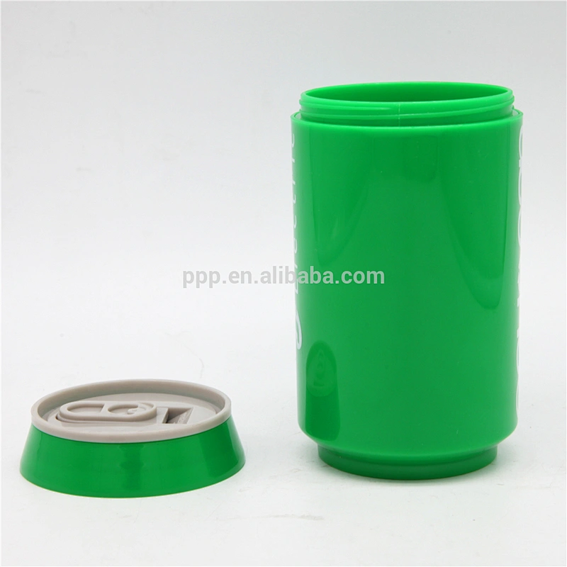 350ml art customed cola beer shaped tin water gift cute plastic can with screw cap
