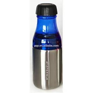 New design double wall upper plastic bottem stainless steel insulated sports water bottle