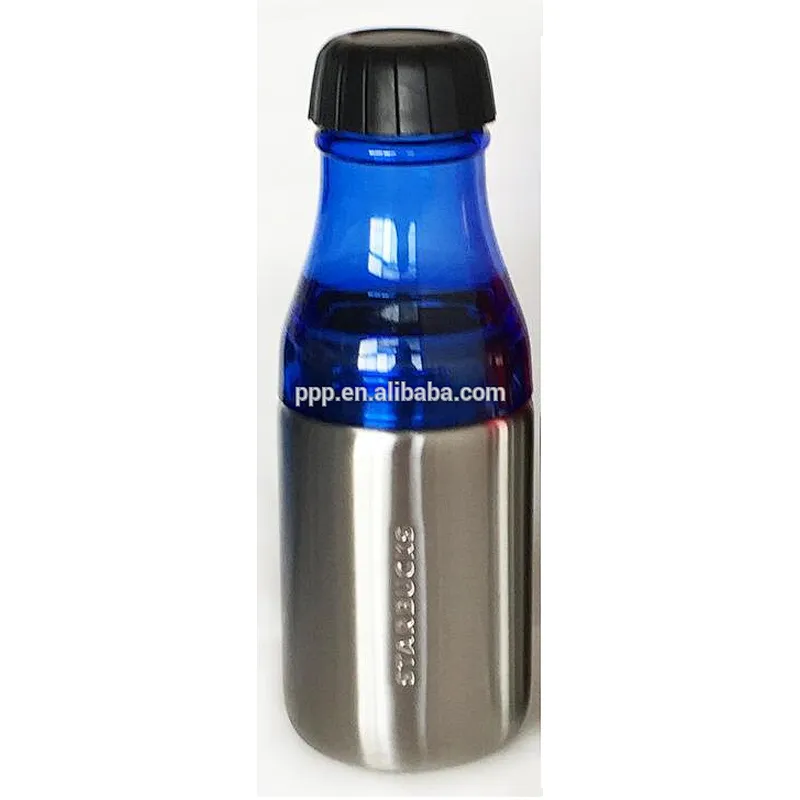New design double wall upper plastic bottem stainless steel insulated sports water bottle