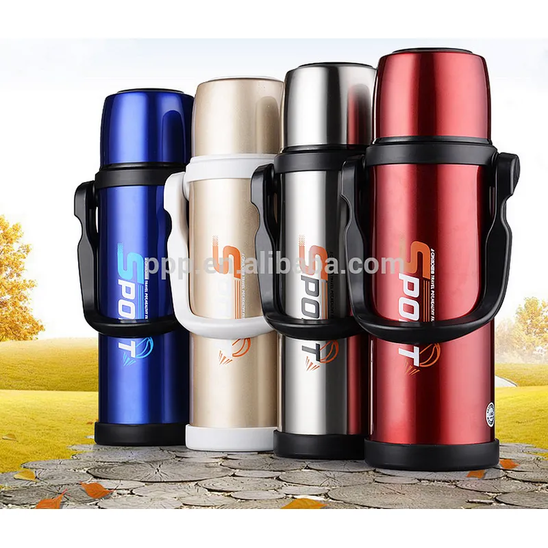 1800 ml leak-proof eco-friendly outdoor activity hiking use stainless steel thermos insulated travel bottle portable with strap