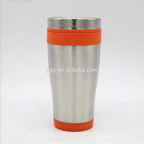 Fashion sublimation double wall inner plastic outer stainless steel travel mugs
