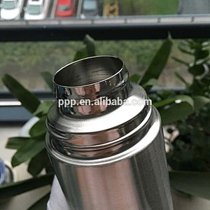Outdoor double wall stainless steel vacuum flask with two cup lid