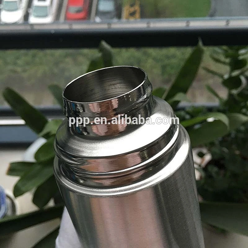 Outdoor double wall stainless steel vacuum flask with two cup lid
