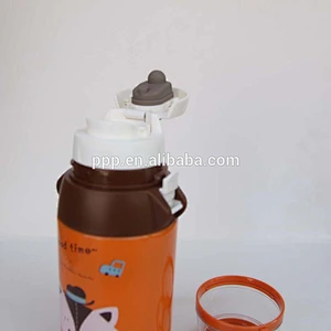 2018 Easy carring double wall stainless steel insulated kid's water bottle with straw and cup sleeve