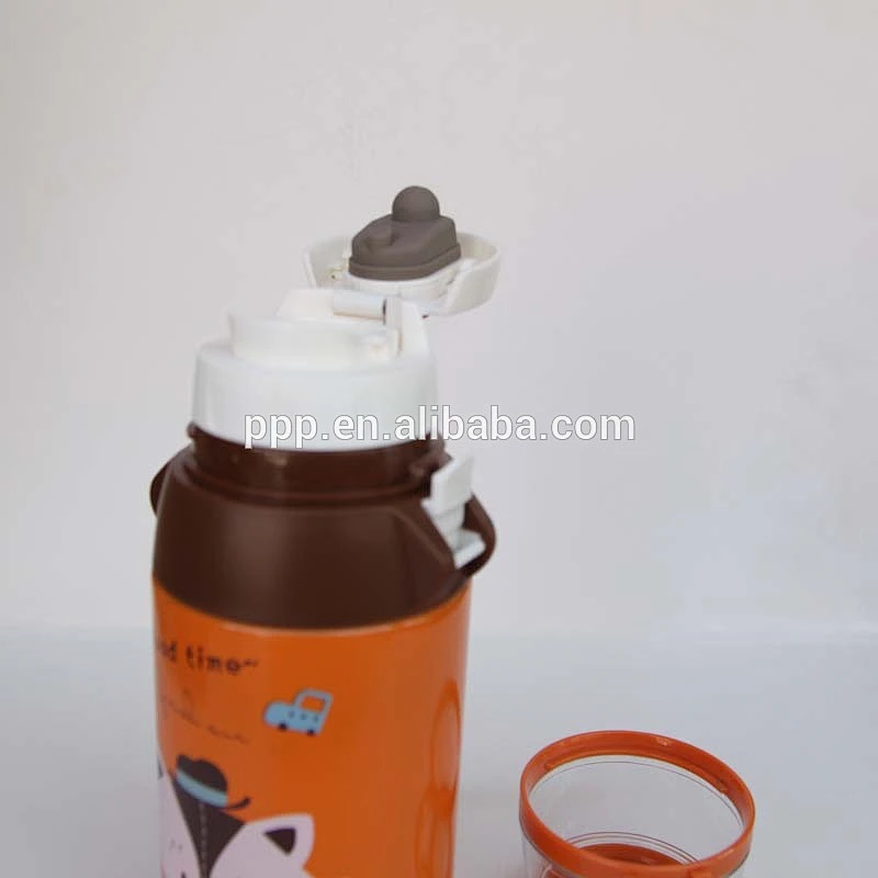 2018 Easy carring double wall stainless steel insulated kid's water bottle with straw and cup sleeve