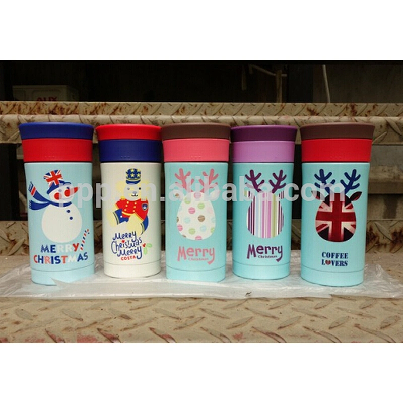 330ml double wall stainless steel double lids vacuum flask/insulated straight bottle for christamas gift