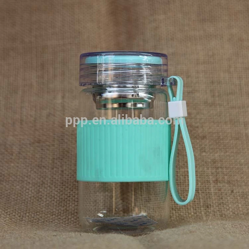 high borosilicate glass drink bottle with tea infuser