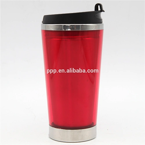 Hot sales fashionable product double wall inner stainless steel outer plastic auto mug