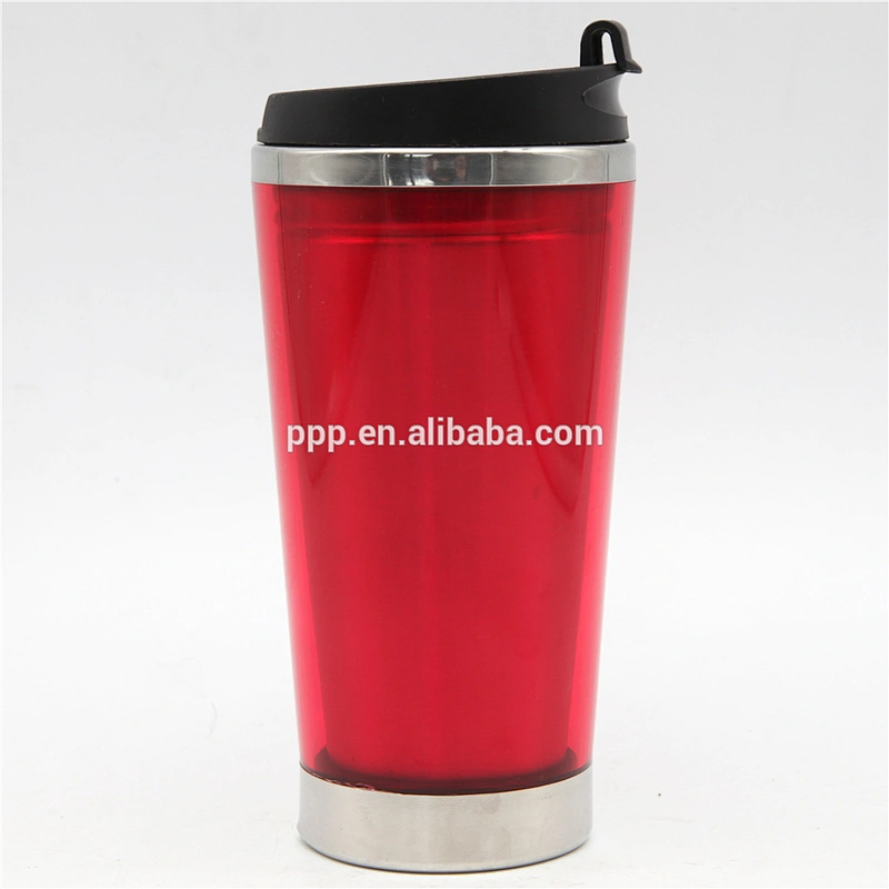 Hot sales fashionable product double wall inner stainless steel outer plastic auto mug