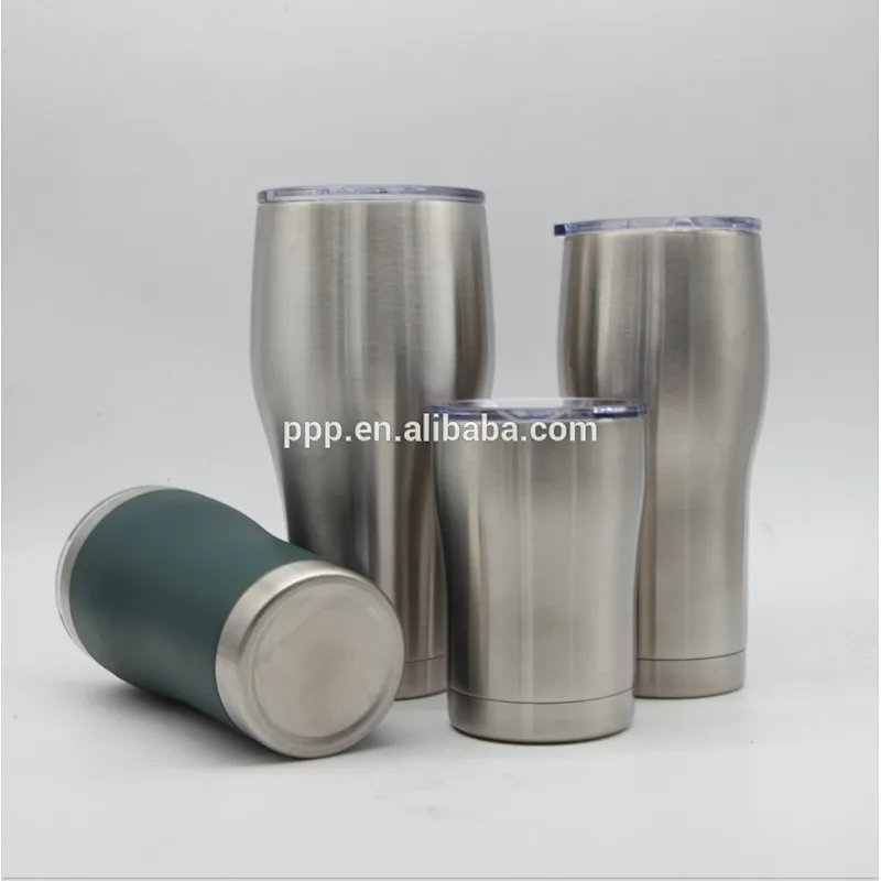 10/18/20/30oz double wall stainless steel vacuum tumbler with slid lid BPA free