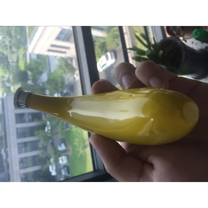 single wall stainless steel Cheap price banana shape hip flask flagon/new design/logo customized