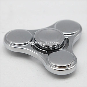 2017 New arrival pure stainless steel relieve stress fidget spinner tri-spinner for wholesale