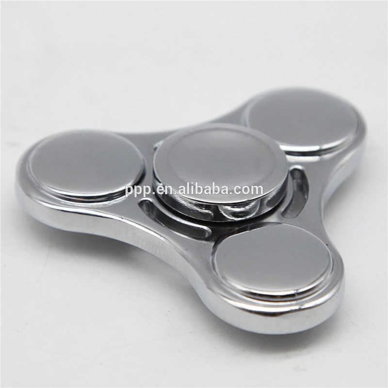 2017 New arrival pure stainless steel relieve stress fidget spinner tri-spinner for wholesale