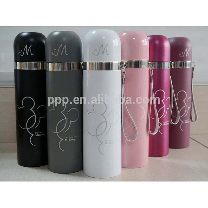 Classic Mickey Mouse double wall stainless steel portable bullet vacuum flask