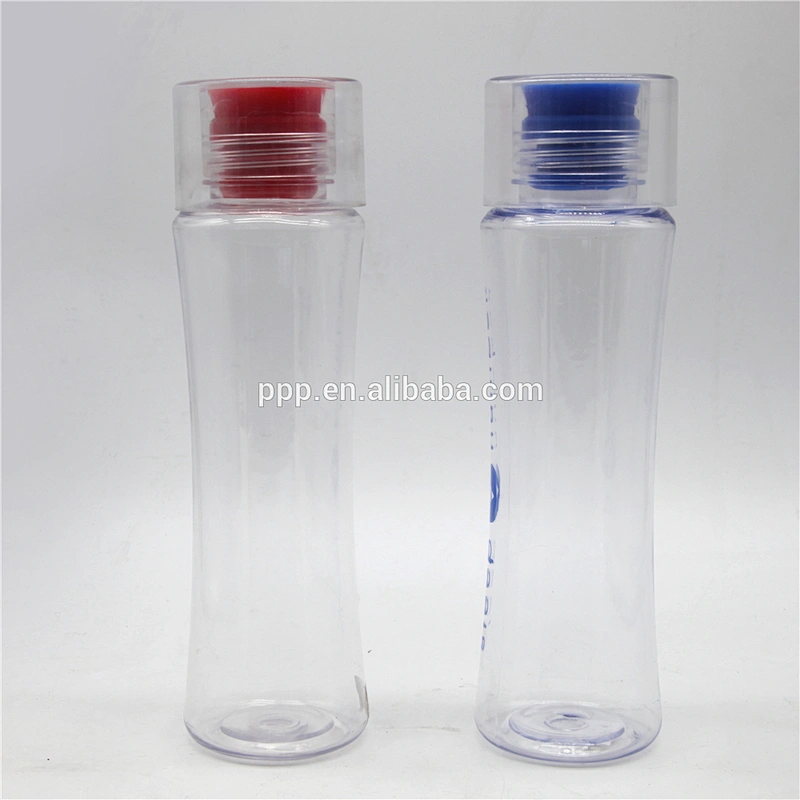Single wall clear plastic hot selling sports water bottle with silicone lid