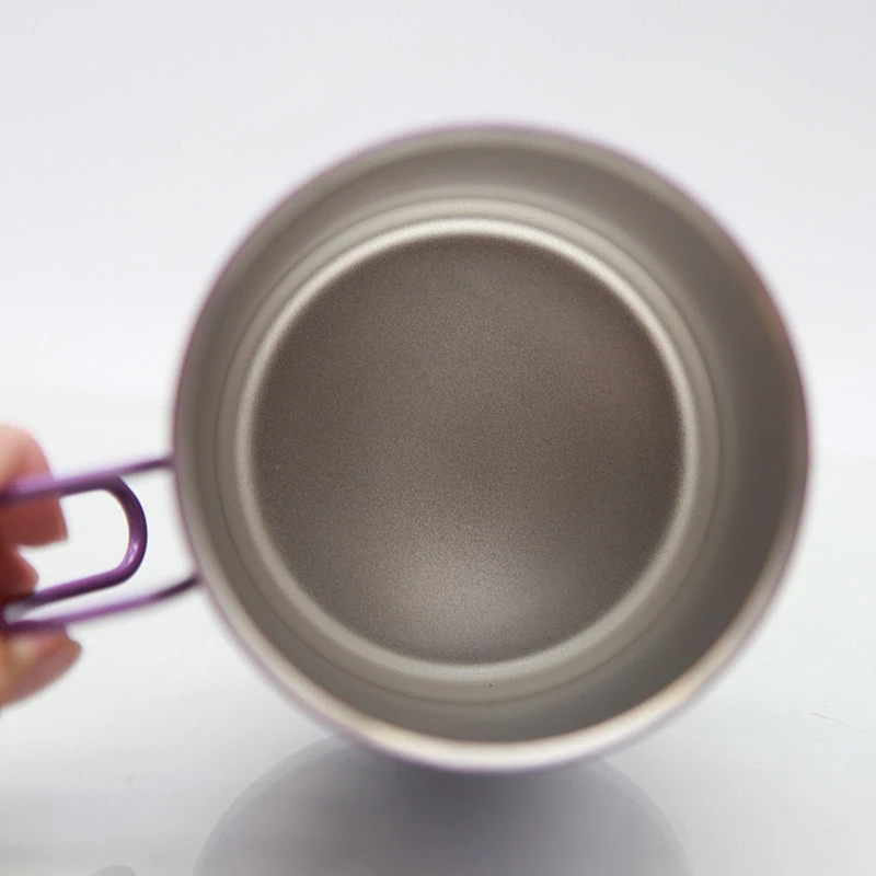 Double wall stainless steel insulated 10oz water cup with handle