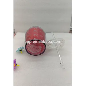 Double wall plastic BPA free egg shape water tumbler with clear plastic lid