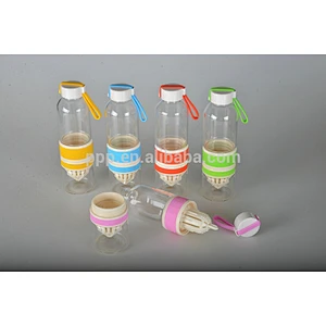 500ml high borosilicate glass body accessories new plastic detachable lemon cup with silicone handle