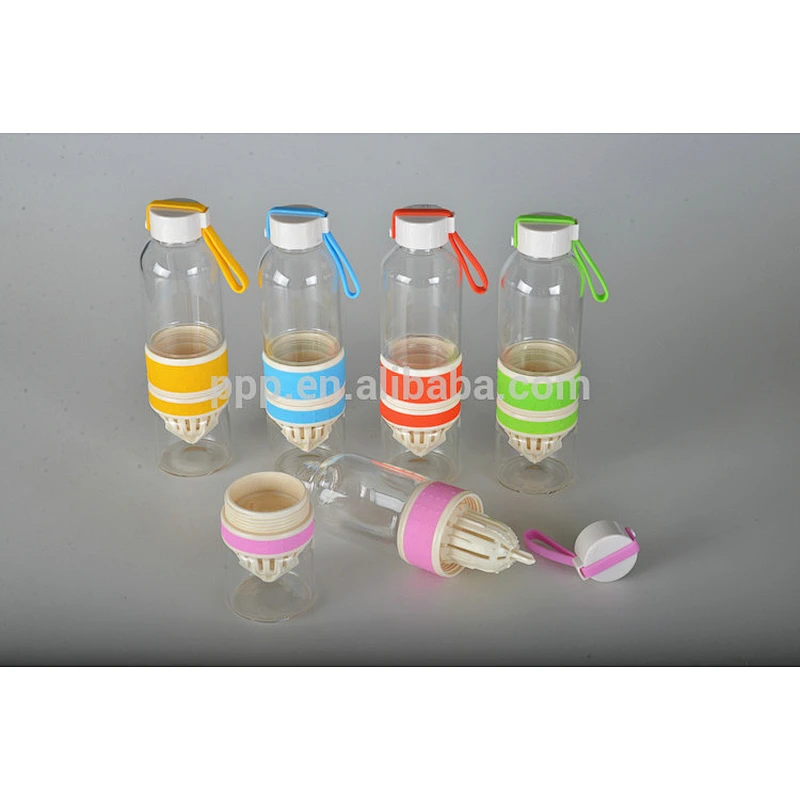 500ml high borosilicate glass body accessories new plastic detachable lemon cup with silicone handle