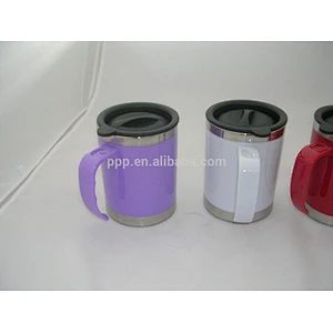400ml eco-friendly FDA plastic colorful stainless steel coffee mug travel cup tumbler