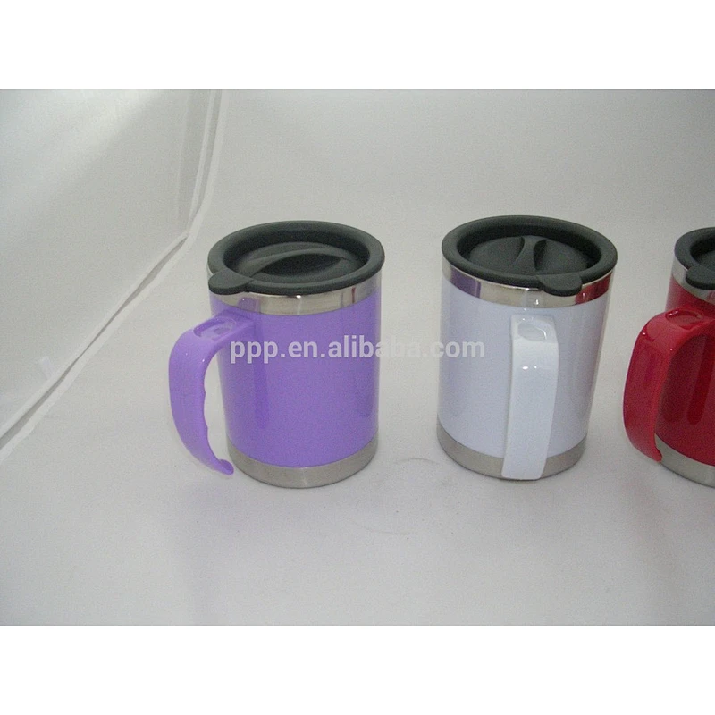 400ml eco-friendly FDA plastic colorful stainless steel coffee mug travel cup tumbler