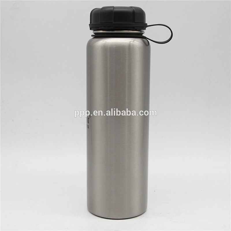 High quality single wall stainless steel sports water bottle with handle