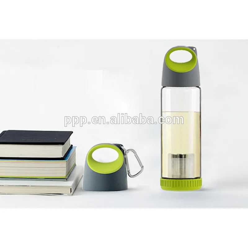 BPA free Custom Borosilicate Glass Sports Water Bottle Stainless Infuser Manufacturer