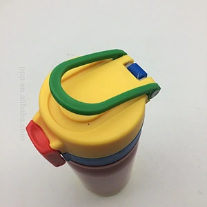 portable color blocking drinking bottle with handle