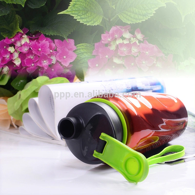 single wall stainless steel sports water bottle with large capacity and fixed handle/flip top lid