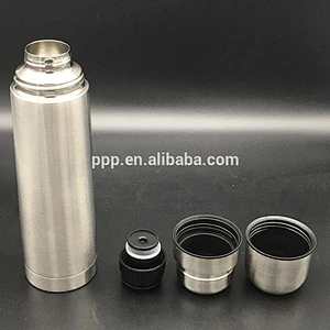 Outdoor double wall stainless steel vacuum flask with two cup lid