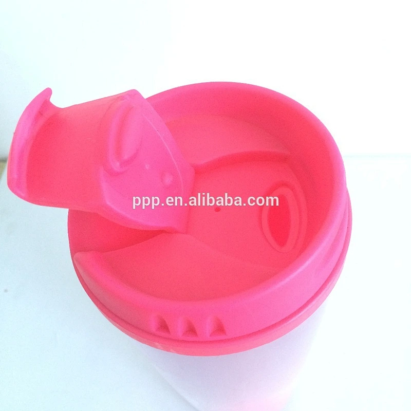 BPA free double wall clear plastic auto mug with flip lid