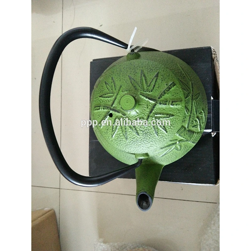 0.8LBamboo Leaf shaped Cast Iron Tea Kettles