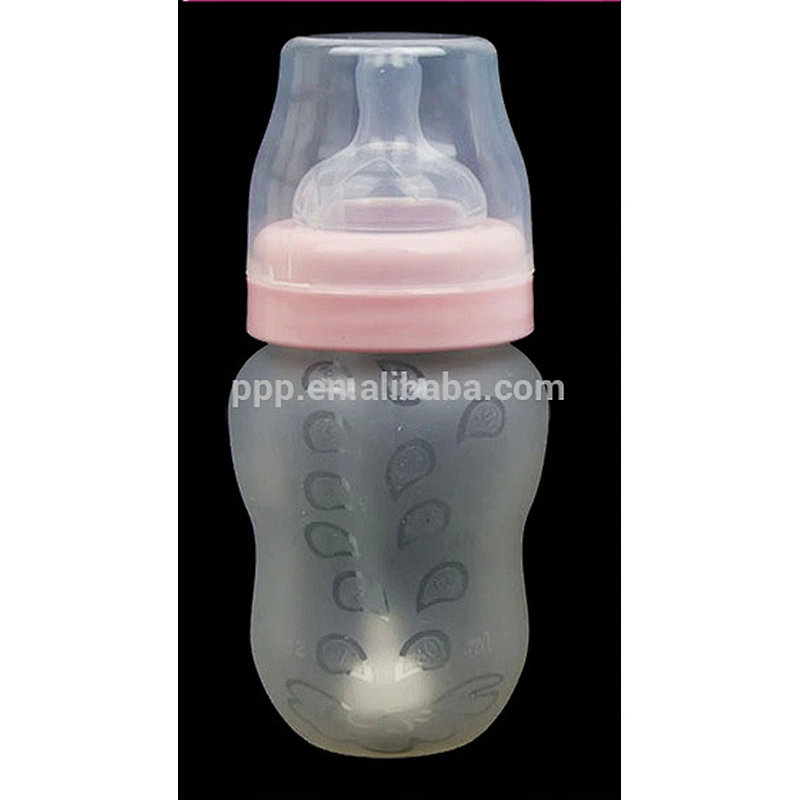 180ml food grade BPA free factory direct wholesale logo customize single wall plastic kid's feeding bottle with nipple and straw