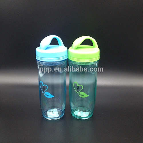 600ml eco-friendly BPA free cute design single wall plastic bottle with rosebox and fixed handle