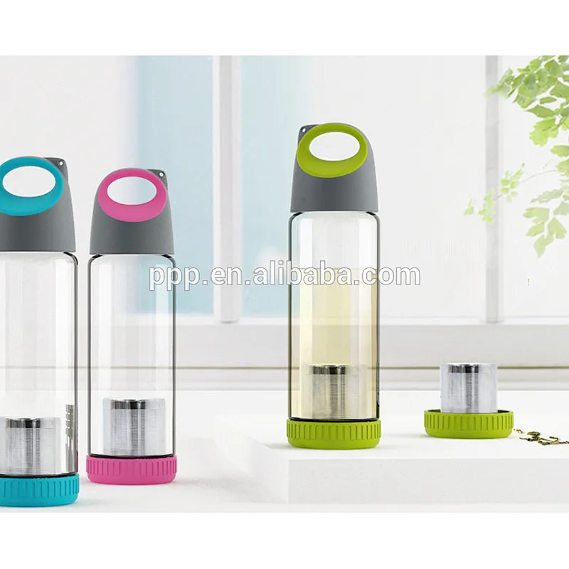 BPA free Custom Borosilicate Glass Sports Water Bottle Stainless Infuser Manufacturer