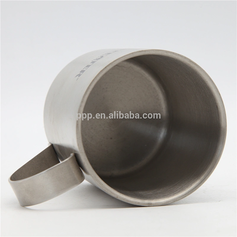 factory wholesale double wall stainless steel logo customized beer mug with fixed compressed handle/coffee mug without lid