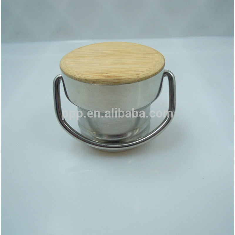 single wall stainless steel logo customized sports water bottle with bamboo lid/wide mouth and large capacity