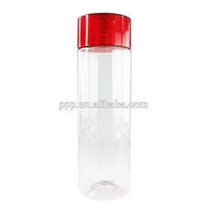 Single wall food grade plastic water bottle with silicone lid