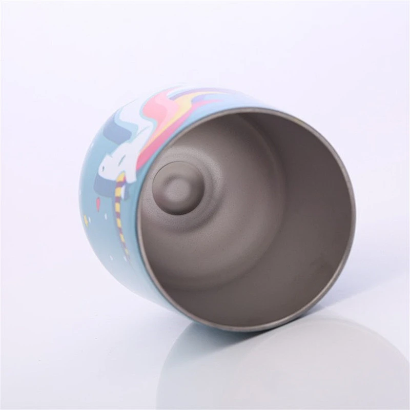 Hot sell High Quality 12oz Lily Design Double wall 304 stainless steel Stemless  Wine tumbler glass vacuum insulated