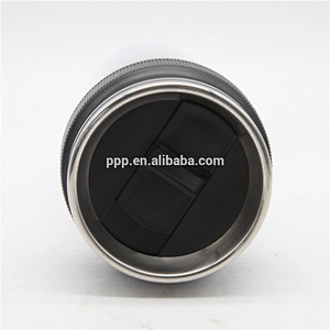 BPA free double wall inner stainless steel outer clear plastic auto mug without handle