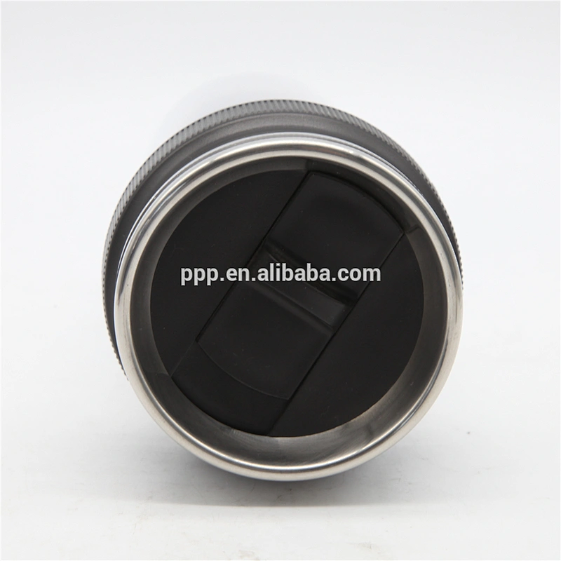 BPA free double wall inner stainless steel outer clear plastic auto mug without handle