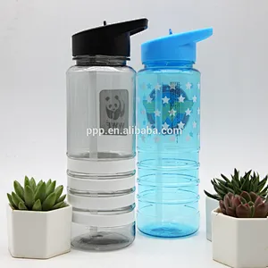 wholesale tritan single wall BPA free plastic water sports bottle with handle