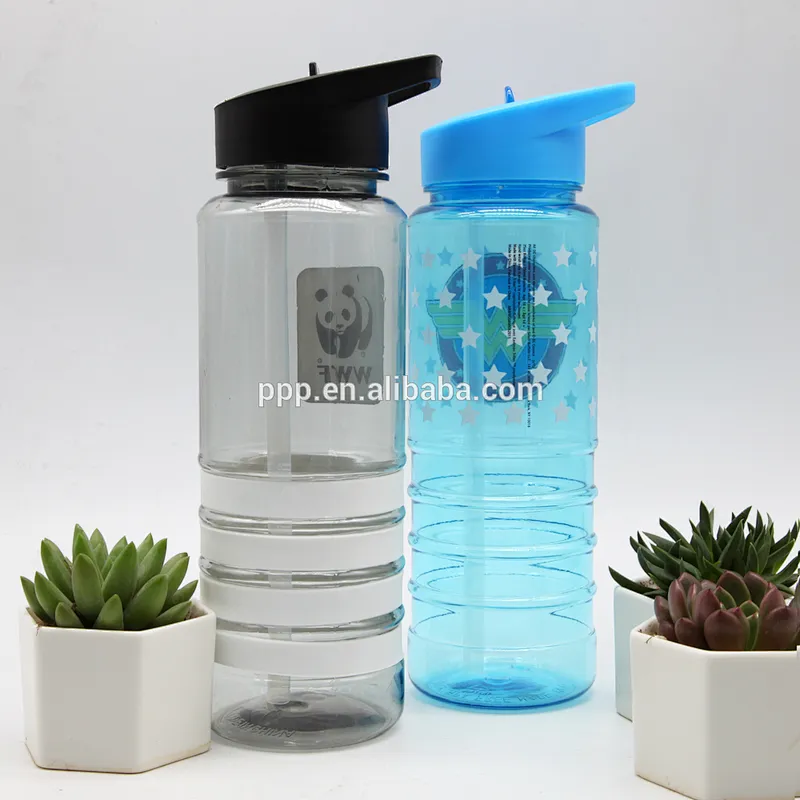 wholesale tritan single wall BPA free plastic water sports bottle with handle