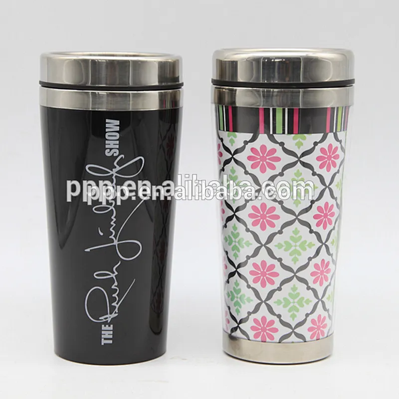double wave auto cup inner stainless steel outer plastics with paper insert