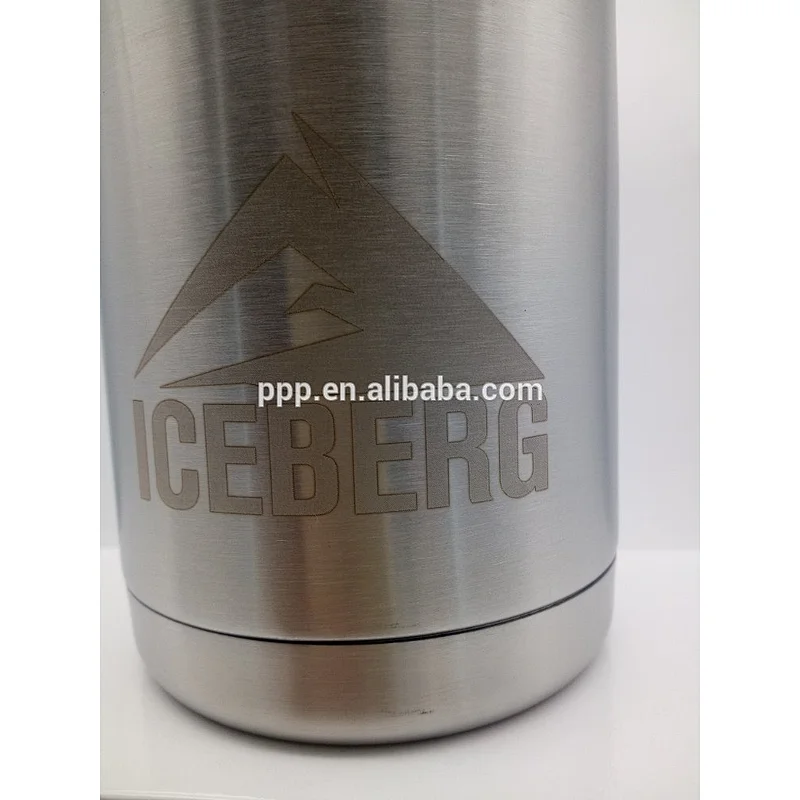 Double wall stainless steel water bottle with laser logo