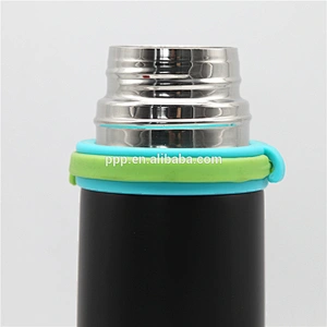 Double wall stainless steel insulated drinking water bottle with wrist strap