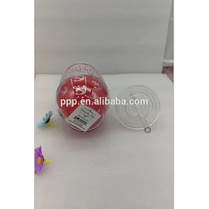Double wall plastic BPA free egg shape water tumbler with clear plastic lid