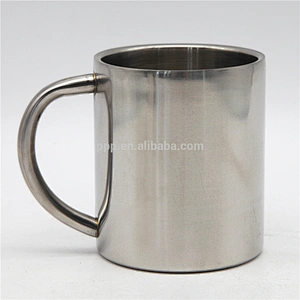 350ml double wall stainless steel logo customized vacuum insulated beer mug with fixed handle/coffee mug without lid